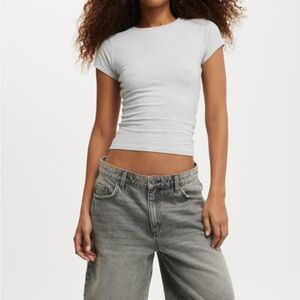 Cotton On Gray Cropped Fitted Tee